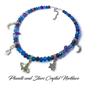 Planets and Stars Crystal Necklace